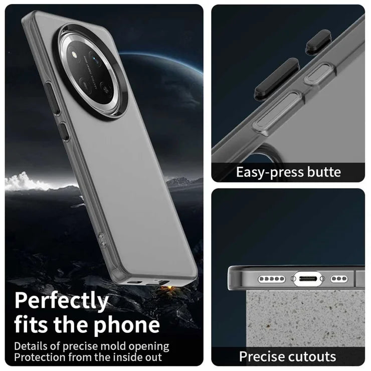 Honor Magic7 Lite 5G / X9c 5G / X60 Pro 5G Case PC+TPU+PET Matte Anti-drop Phone Back Cover - Black