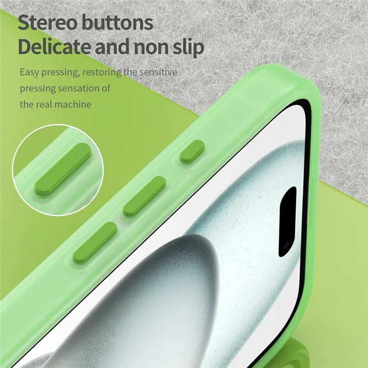 iPhone 16 Plus Case Compatible with MagSafe TPU + PC Slim Matte Translucent Phone Cover - Green