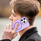 iPhone 16 Pro Case Compatible with MagSafe TPU + PC Slim Matte Translucent Phone Cover - Dark Purple