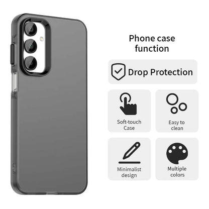 Samsung Galaxy A16 5G / A16 4G Case PC+TPU+PET Matte Anti-Drop Phone Back Cover - Black