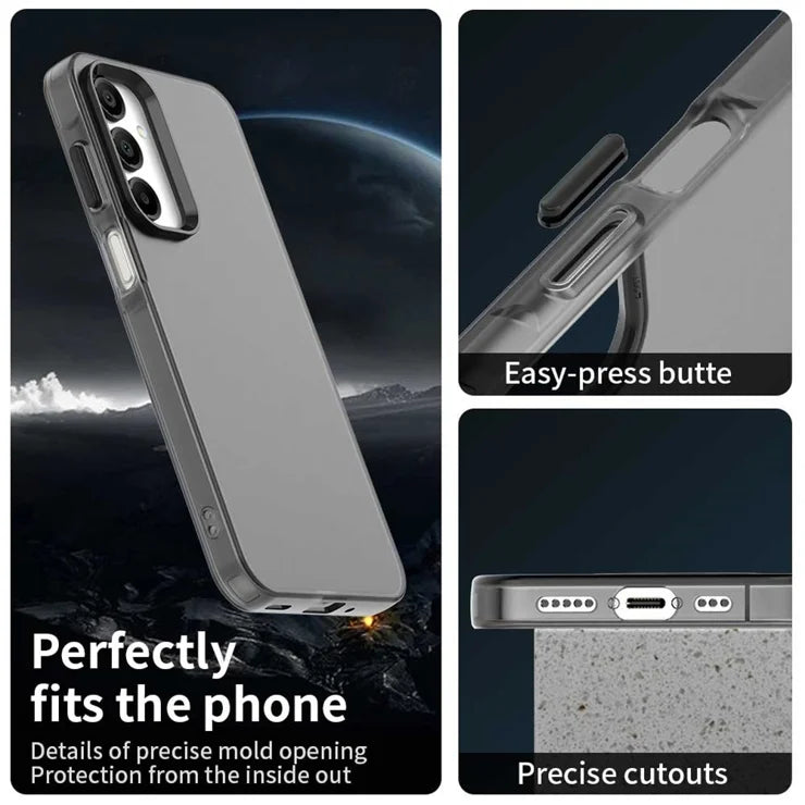 Samsung Galaxy A36 5G / A56 5G Case PC+TPU+PET Matte Anti-Drop Phone Back Cover - Black