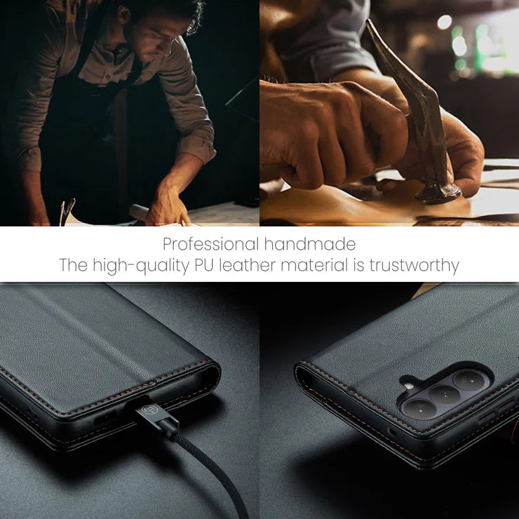 CASEME For Samsung Galaxy S26+ Case  023 Series RFID Blocking Glossy Stand Phone Cover - Black