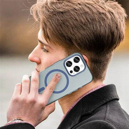 iPhone 16 Pro Case Compatible with MagSafe TPU + PC Slim Matte Translucent Phone Cover - Dark Blue