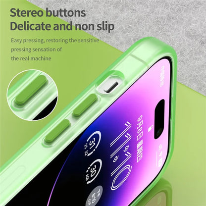 iPhone 14 Pro Translucent Matte Phone Case TPU + PC Anti-Scratch Cover - Fluorescent Green