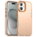 iPhone 16 Case PC+TPU+PET Matte Anti-Drop Phone Back Cover - Orange