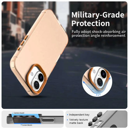 iPhone 17 Case PC + TPU + PET Matte Anti-Drop Phone Back Cover - Orange