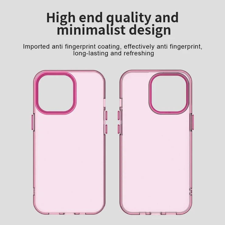 iPhone 13 Pro Max Case PC+TPU+PET Matte Anti-Drop Phone Back Cover - Pink