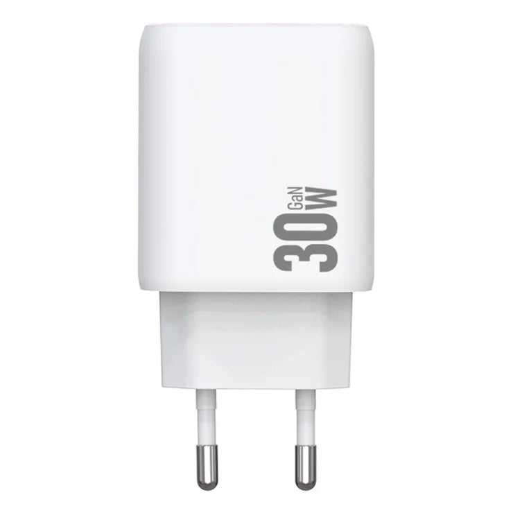 AMORUS PD 30W Type-C + QC 18W USB-A Dual Port GaN Power Adapter Fast Charging Wall Charger for Phone Tablet - EU Plug