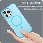 iPhone 16 Pro Max Case Compatible with MagSafe TPU + PC Slim Matte Translucent Phone Cover - Blue