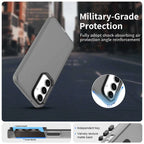 Samsung Galaxy S25 / S24 Case PC+TPU+PET Matte Anti-Drop Phone Back Cover - Black