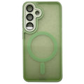 Samsung Galaxy S25 Case Compatible with MagSafe Skin-Touch PC + TPU Phone Cover - Light Green