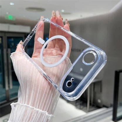 iPhone Air Magnetic Clear Case PC +TPU Hybrid Phone Cover Compatible with MagSafe