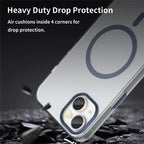 iPhone 15 Plus / 14 Plus Magnetic Case Translucent Matte Anti-Fingerprint Phone Cover - Dark Blue