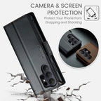 CASEME For Samsung Galaxy S26 Ultra Case 023 Series RFID Blocking Glossy Stand Phone Cover - Black