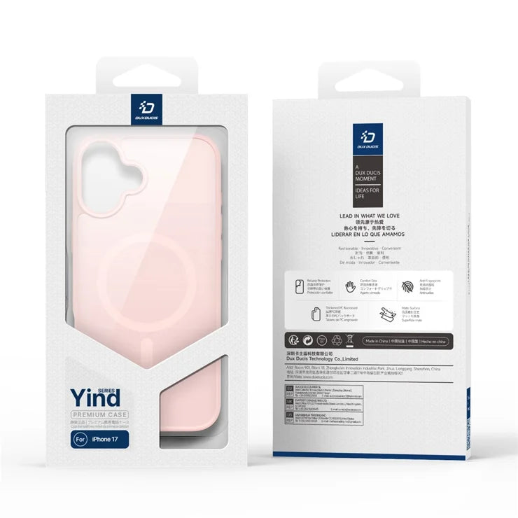 DUX DUCIS For iPhone 17 Case  Yind Series PC+TPU Phone Cover Compatible with MagSafe - Light Pink
