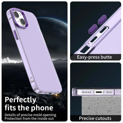iPhone 15 Plus / 14 Plus Case PC+TPU+PET Matte Anti-Drop Phone Back Cover - Purple
